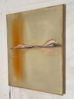 Hot Pamono Marilina Marchica, Yellow Abstract Landscape, 2021, Mixed Media and Pastel on Canvas
