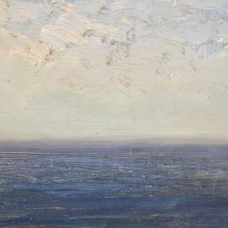 Outlet Pamono Marine Painting, Waves and Rock Painting, 20th-Century
