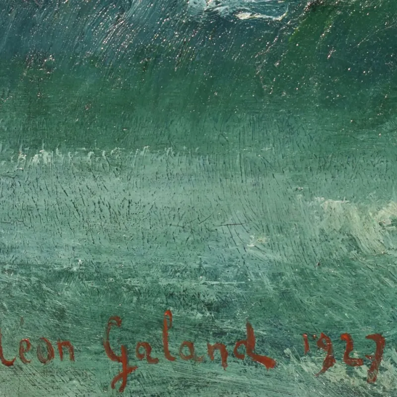 Outlet Pamono Marine Painting, Waves and Rock Painting, 20th-Century