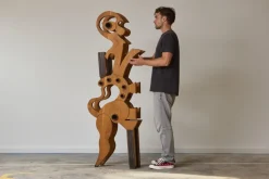 Pamono Mario Giovanetti, The Electronic Man, 1970, Metal & Oak><noscript><img width=