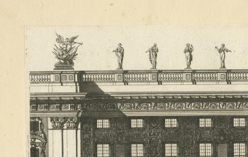 Pamono Marot, Louvre Grande Galerie Façade Illustration, 1670, Print> Contemporary|Prints & Multiples