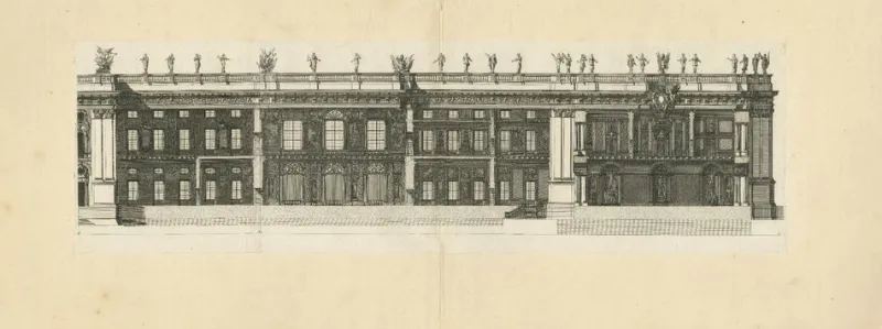 Pamono Marot, Louvre Grande Galerie Façade Illustration, 1670, Print> Contemporary|Prints & Multiples