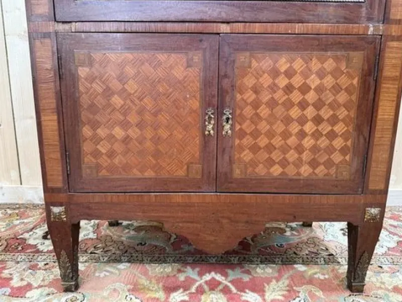 Pamono Marquetry Display Case in Wood> Cabinets & Wardrobes