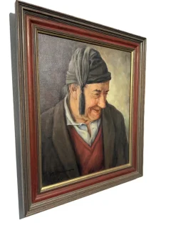 Pamono Martin Anzinger, Smiling Man Portrait, 1950s, Oil on Canvas, Framed> Mid-Century