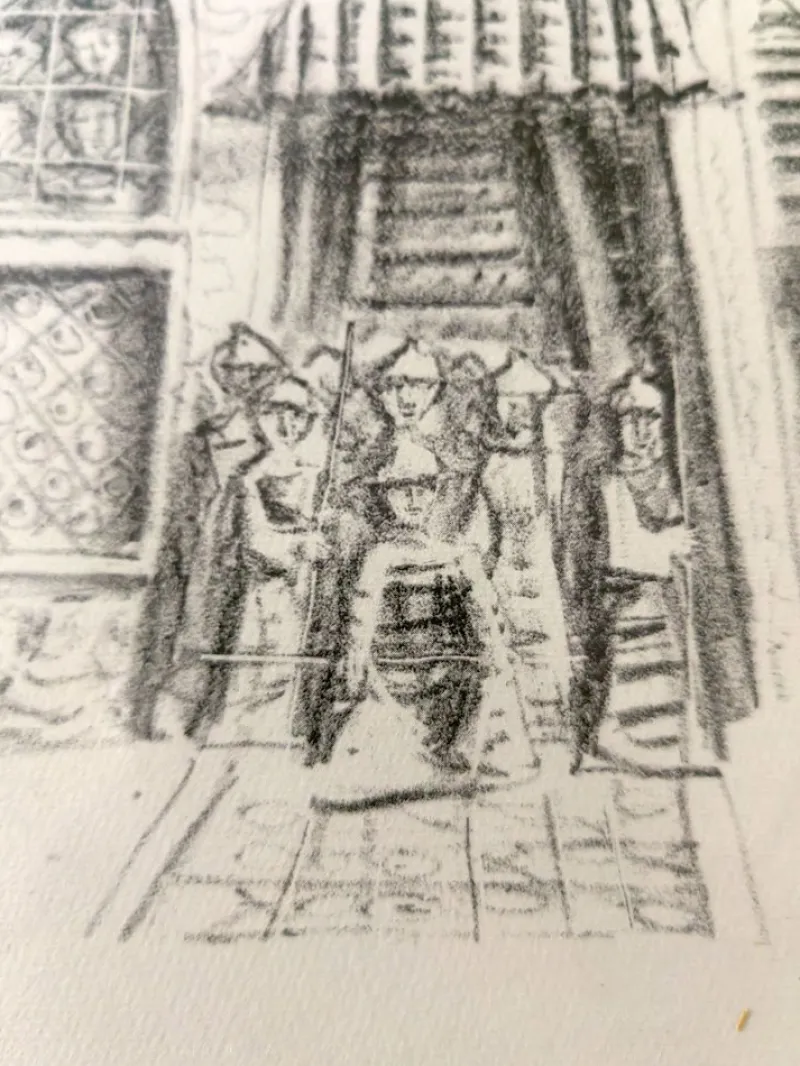 Pamono Massimo Campigli, The Palazzo Del Gran Can, 1959, Ink & Paper, Lithograph> Minimalist
