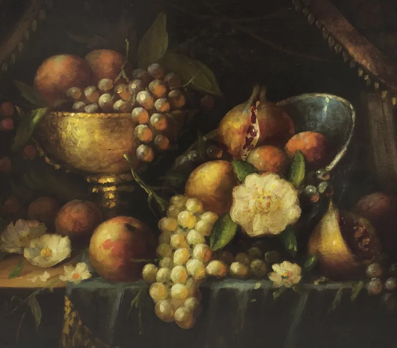 Pamono Massimo Reggiani, Italian Still Life, 2007, Oil on Canvas, Framed> Old Masters