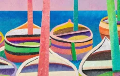 Sale Pamono Massimo Sonnino, Boats, Oil Painting, 1998