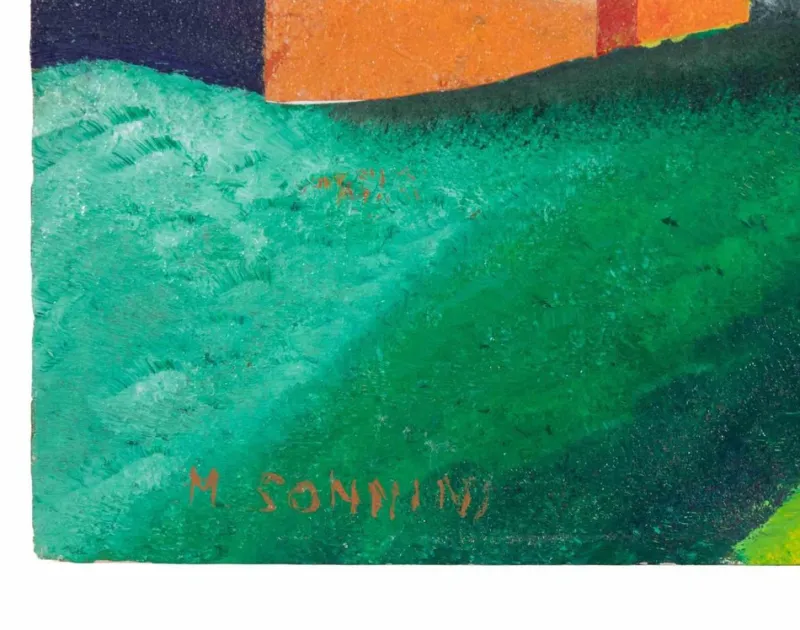 Pamono Massimo Sonnino, Cottages, Acrylic Painting, 2000> Painting
