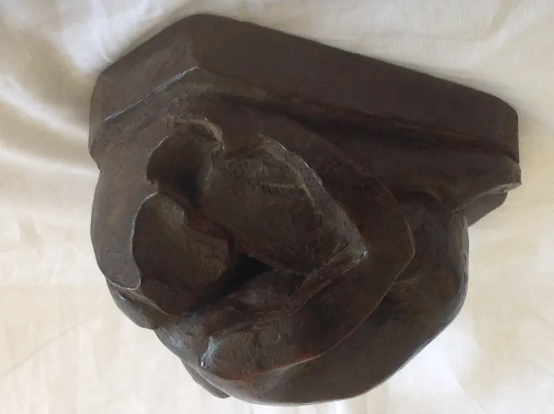 Pamono Masson, Crouching Woman Sculpture, 2000s, Bronze> Sculpture