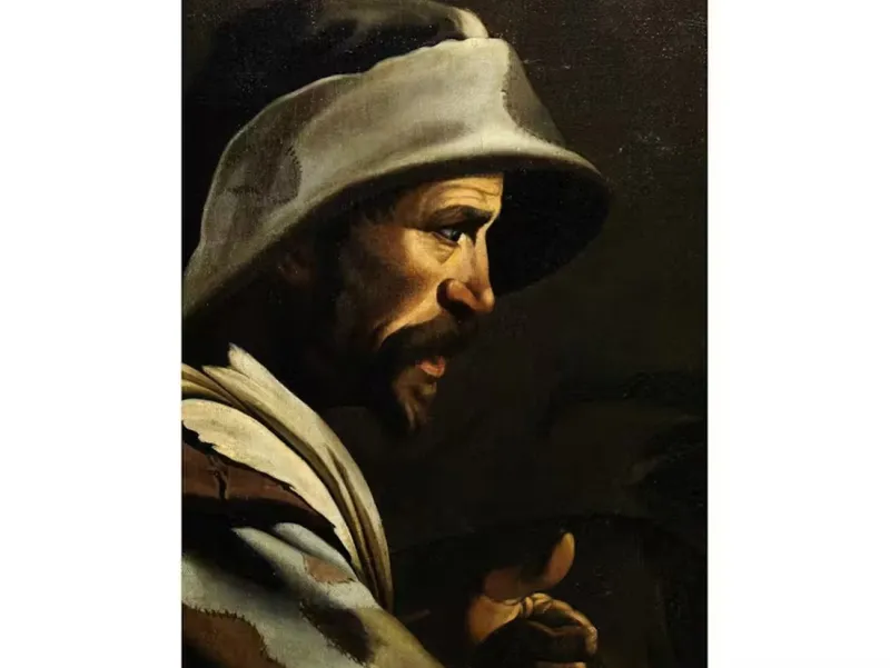 Best Pamono Master of the Flagellation of Cesena, The Morra Players, 1620, Oil on Canvas, Framed