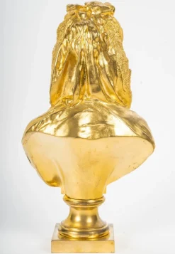 New Pamono Mathurin Moreau, Sculpture Representing a Bust of a Woman, Gilt Bronze