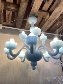 Pamono Matte Light-Blue Murano Style Glass Chandelier from Simoeng><noscript><img width=