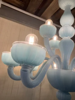 Pamono Matte Light-Blue Murano Style Glass Chandelier from Simoeng><noscript><img width=