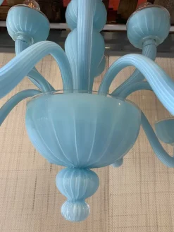 Pamono Matte Light-Blue Murano Style Glass Chandelier from Simoeng><noscript><img width=