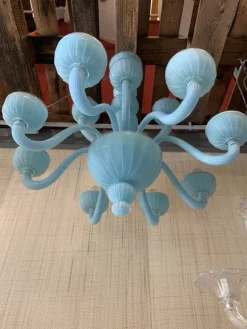 Pamono Matte Light-Blue Murano Style Glass Chandelier from Simoeng><noscript><img width=