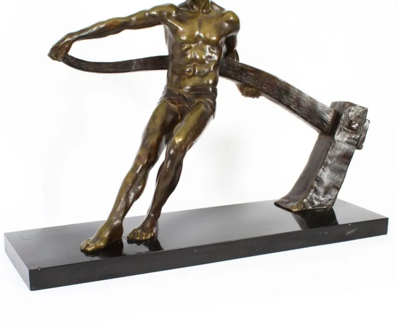 Pamono Maurice Guiraud-Rivière, Art Deco Figure of a Riverman, 1920s, Bronze> Art Deco
