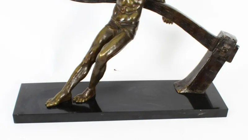Pamono Maurice Guiraud-Rivière, Art Deco Figure of a Riverman, 1920s, Bronze> Art Deco