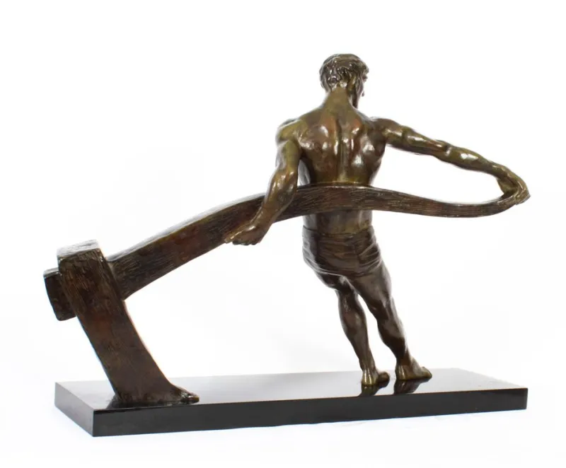 Pamono Maurice Guiraud-Rivière, Art Deco Figure of a Riverman, 1920s, Bronze> Art Deco