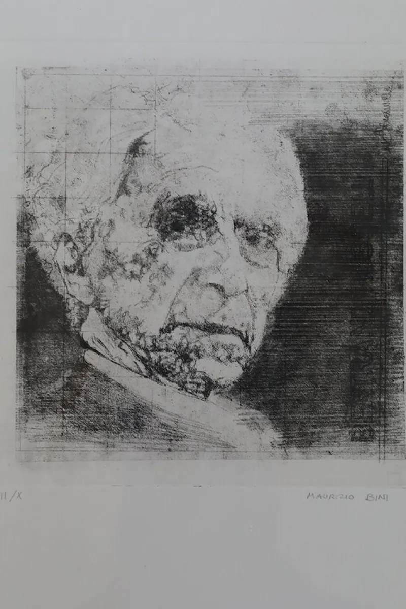 Sale Pamono Maurizio Bini, Maurizio Bini, Etching on Paper, 1960s, Etching, Framed
