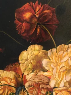 Pamono Maximilian Ciccone, Italian Still Life of Flowers, Oil on Canvas, Framed><noscript><img width=