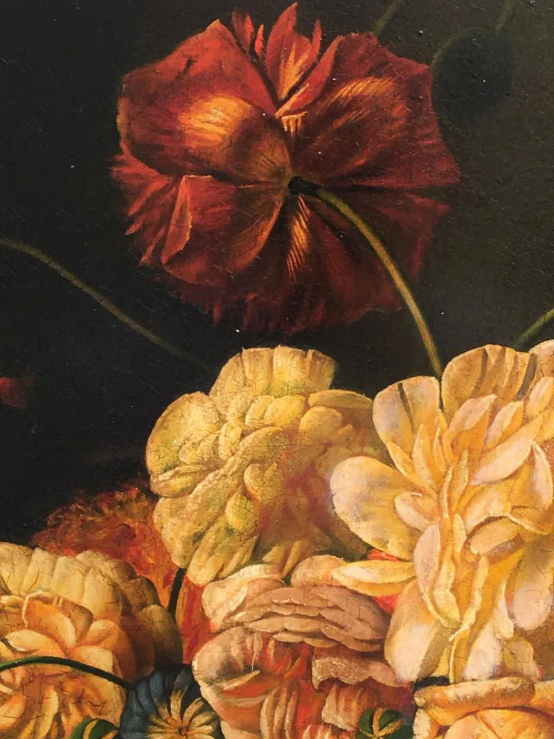 Pamono Maximilian Ciccone, Italian Still Life of Flowers, Oil on Canvas, Framed> Old Masters