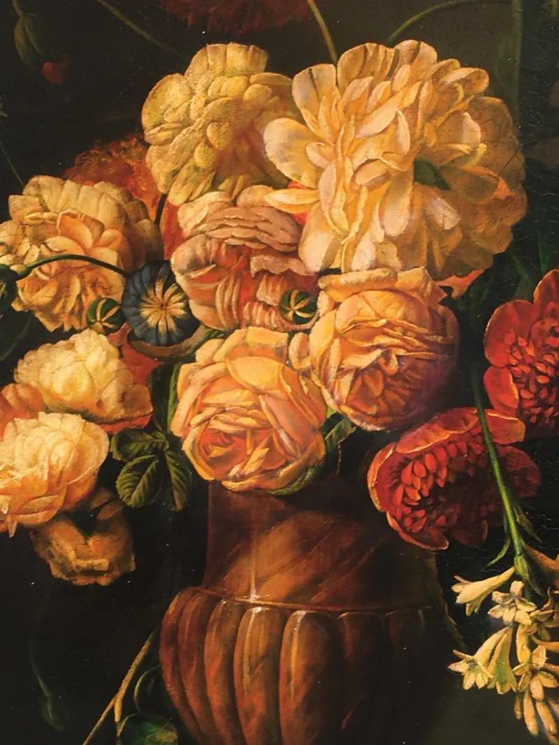 Pamono Maximilian Ciccone, Italian Still Life of Flowers, Oil on Canvas, Framed> Old Masters