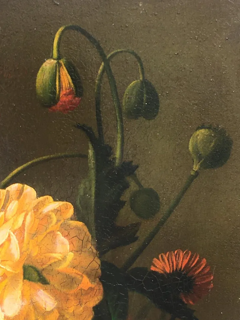 Pamono Maximilian Ciccone, Italian Still Life of Flowers, Oil on Canvas, Framed> Old Masters