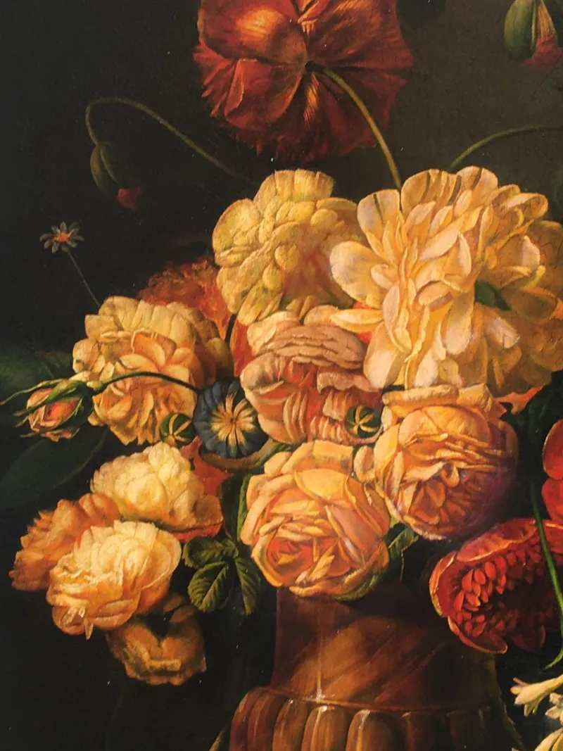 Pamono Maximilian Ciccone, Italian Still Life of Flowers, Oil on Canvas, Framed> Old Masters