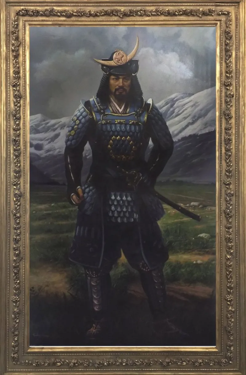 Pamono Maximilian Ciccone, Samurai, Oil on Canvas, Framed> Old Masters