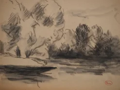 Pamono Maximilien Luce, Calm Corner by the Lake, Original Signed Drawing> Work On Paper