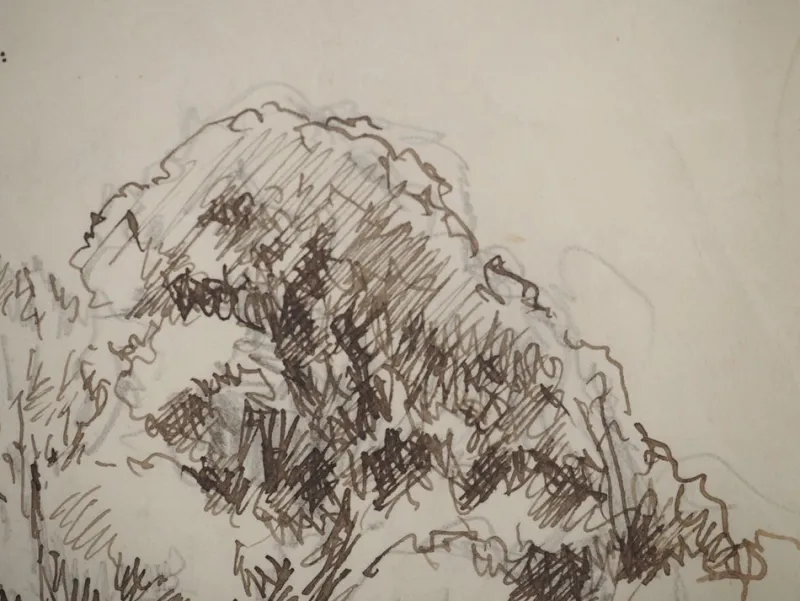 Clearance Pamono Maximilien Luce, Landscape Near Rolleboise, Original Signed Drawing