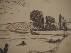 Discount Pamono Maximilien Luce, Landscape on the Hill, Original Signed Drawing