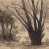 Pamono Maximilien Luce, Pas de Calais, Nature in Méricourt, Original Drawing
