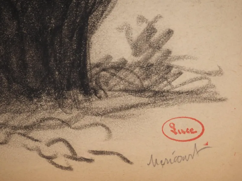 Pamono Maximilien Luce, Pas de Calais, Nature in Méricourt, Original Drawing