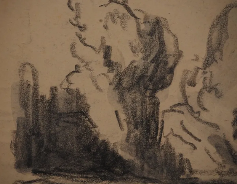 Discount Pamono Maximilien Luce, The Oak Field, Original Signed Drawing