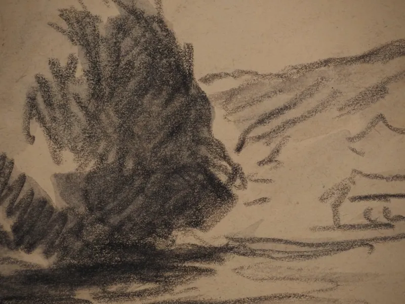 Discount Pamono Maximilien Luce, The Oak Field, Original Signed Drawing