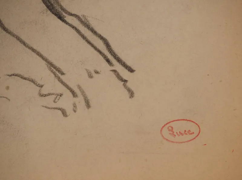 Pamono Maximilien Luce, Tree Branch, Original Signed Drawing> Work On Paper