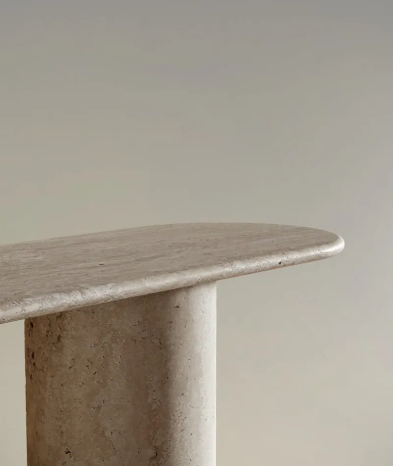 Pamono Maya Three-Piece Travertine Console Table by Stonemarble> Tables|Console Tables