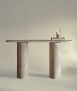 Pamono Maya Three-Piece Travertine Console Table by Stonemarble><noscript><img width=