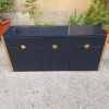 New Pamono MB3 Sideboard in Blue Lacquered Wood and Brass by Luigi Caccia Dominioni for Azucena, Italy, 1960s