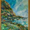 Hot Pamono M-B Swömbom-Backman, Vivid Coastline, Mid-20th Century, Oil on Canvas, Framed