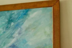 Hot Pamono M-B Swömbom-Backman, Vivid Coastline, Mid-20th Century, Oil on Canvas, Framed