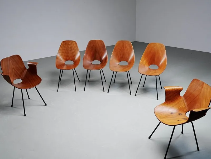 Pamono Medea Dining Chairs by Vittorio Nobile, 1950s, Set of 6> Side Chairs & Dining Chairs