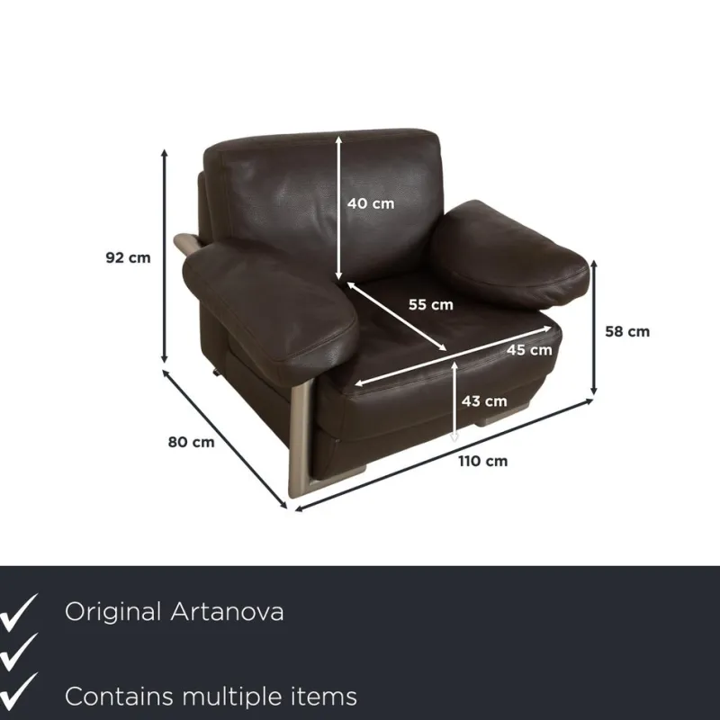 Pamono Medea Leather Sofa Set from Artanova, Set of 3> Living Room Sets