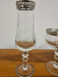 New Pamono Medici Glasses in Crystal and Platinum, Set of 24