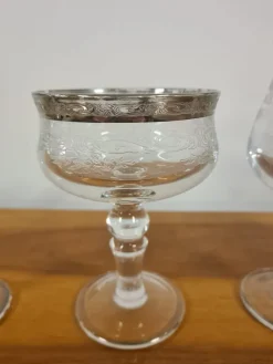 New Pamono Medici Glasses in Crystal and Platinum, Set of 24