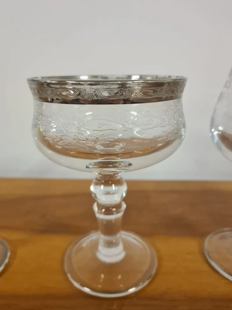 New Pamono Medici Glasses in Crystal and Platinum, Set of 24
