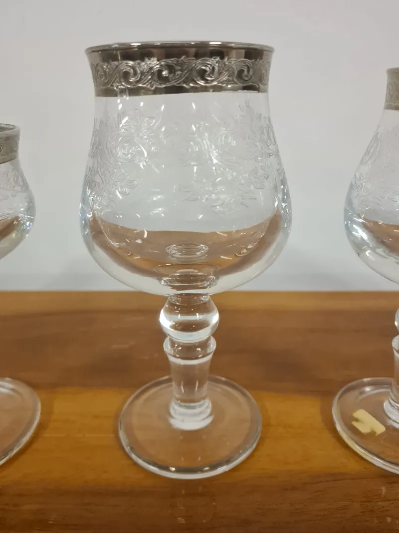New Pamono Medici Glasses in Crystal and Platinum, Set of 24