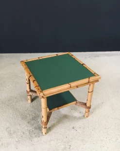 Pamono Mediterranean Bamboo Side Table in the style of Audoux Minet, France, 1950s><noscript><img width=
