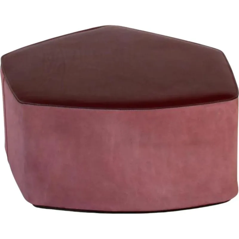 Outlet Pamono Medium Pouf in Vegetable Leather with Suede and Poplar Plywood by Oscar Maschera